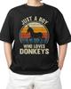 Just A Boy Who Loves Donkeys Recto Donkey Lover For Adult S-4XL T-Shirt