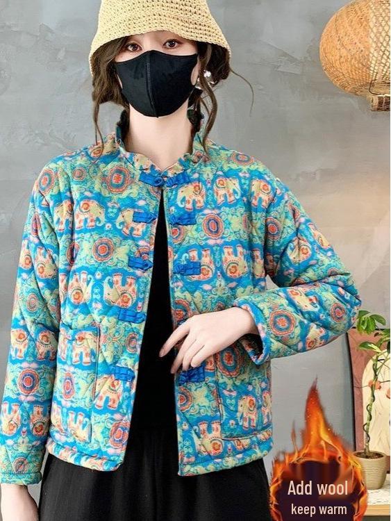 Women's Ethnic Style Cotton Linen Jacket with Frog Buttons - Retro Autumn/Winter
