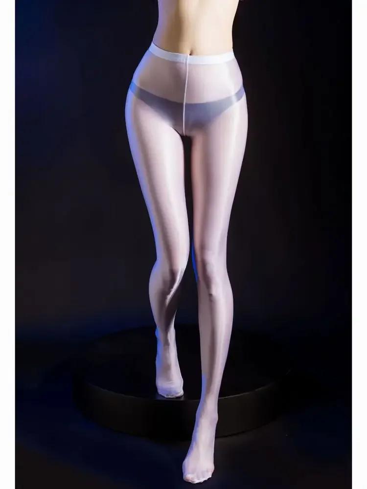 Sexy Glänzend Eng Offener Schritt Strumpfhose Strumpfhosen Heiß Transparente Leggings Strumpfhose Club Tanz Lingerie Damenmode Ootd