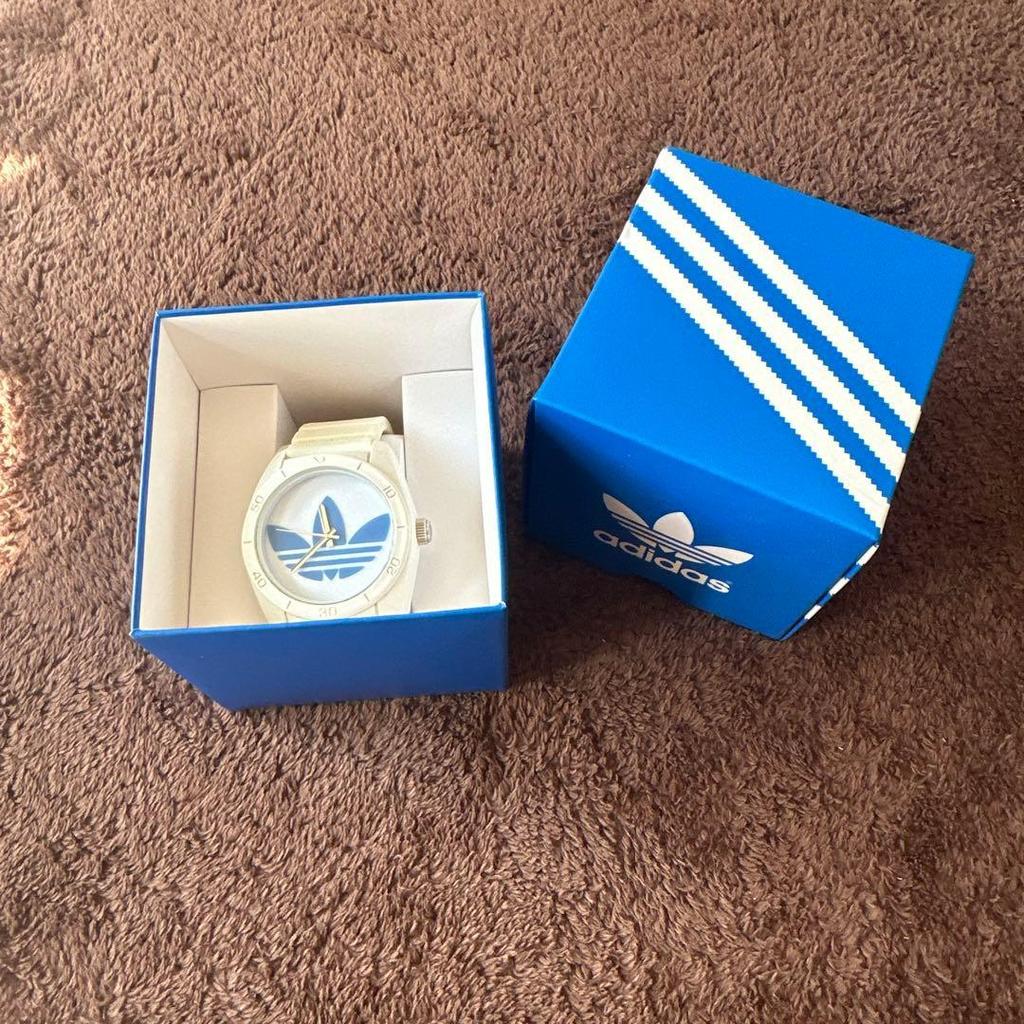 Used Adidas White Watch with Box