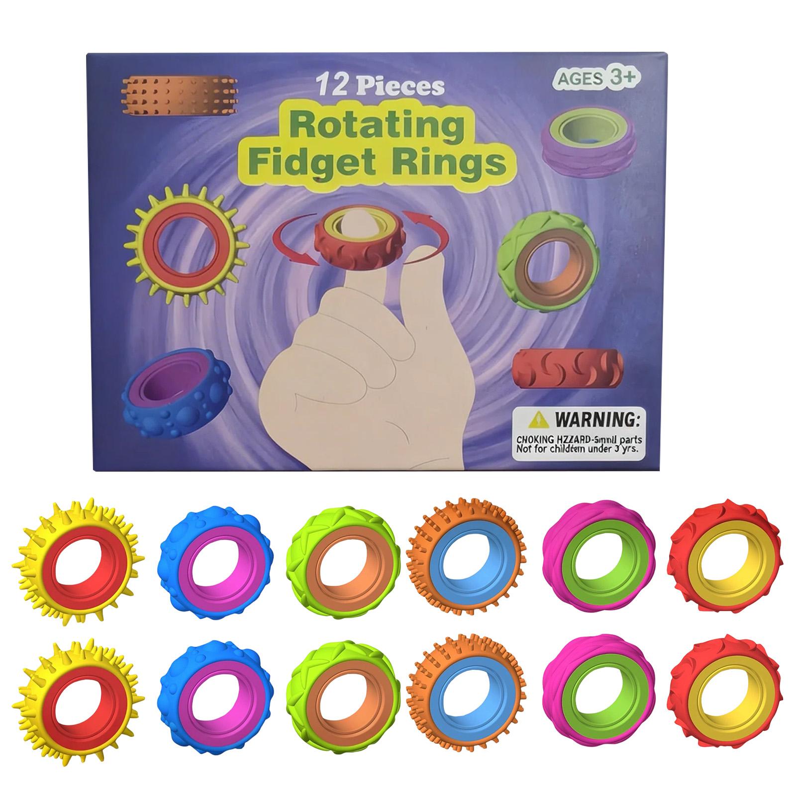 

Sensory Rings 12 Pack, Relaxing Toy For Kids & Adults, Calming Accessory For Stress Relief One Size