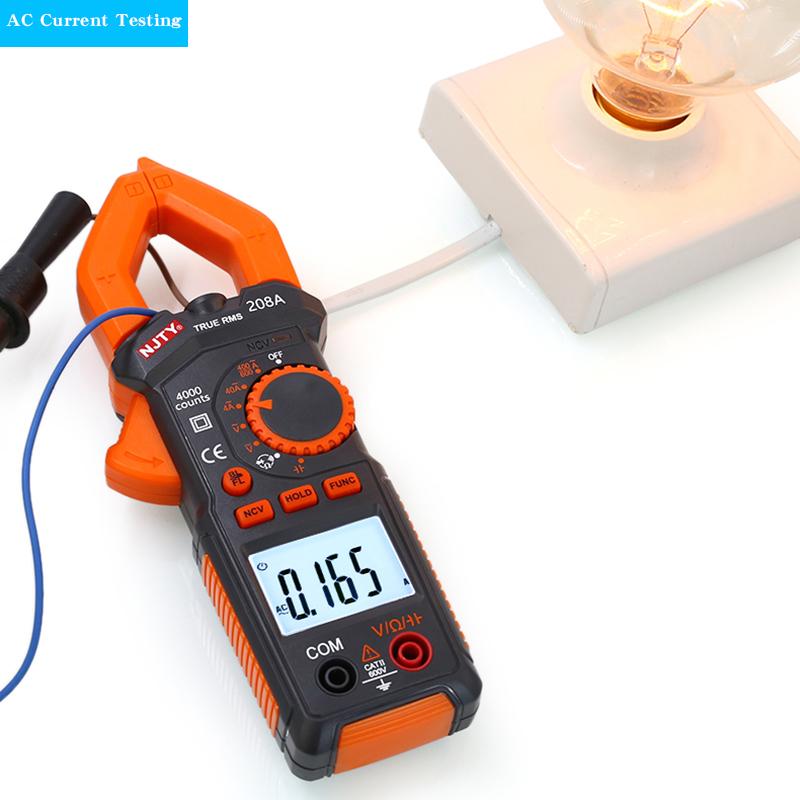 NJTY 208A Smart Clamp Meter High-Precision Electrician Multimeter Household Multimeter Ammeter