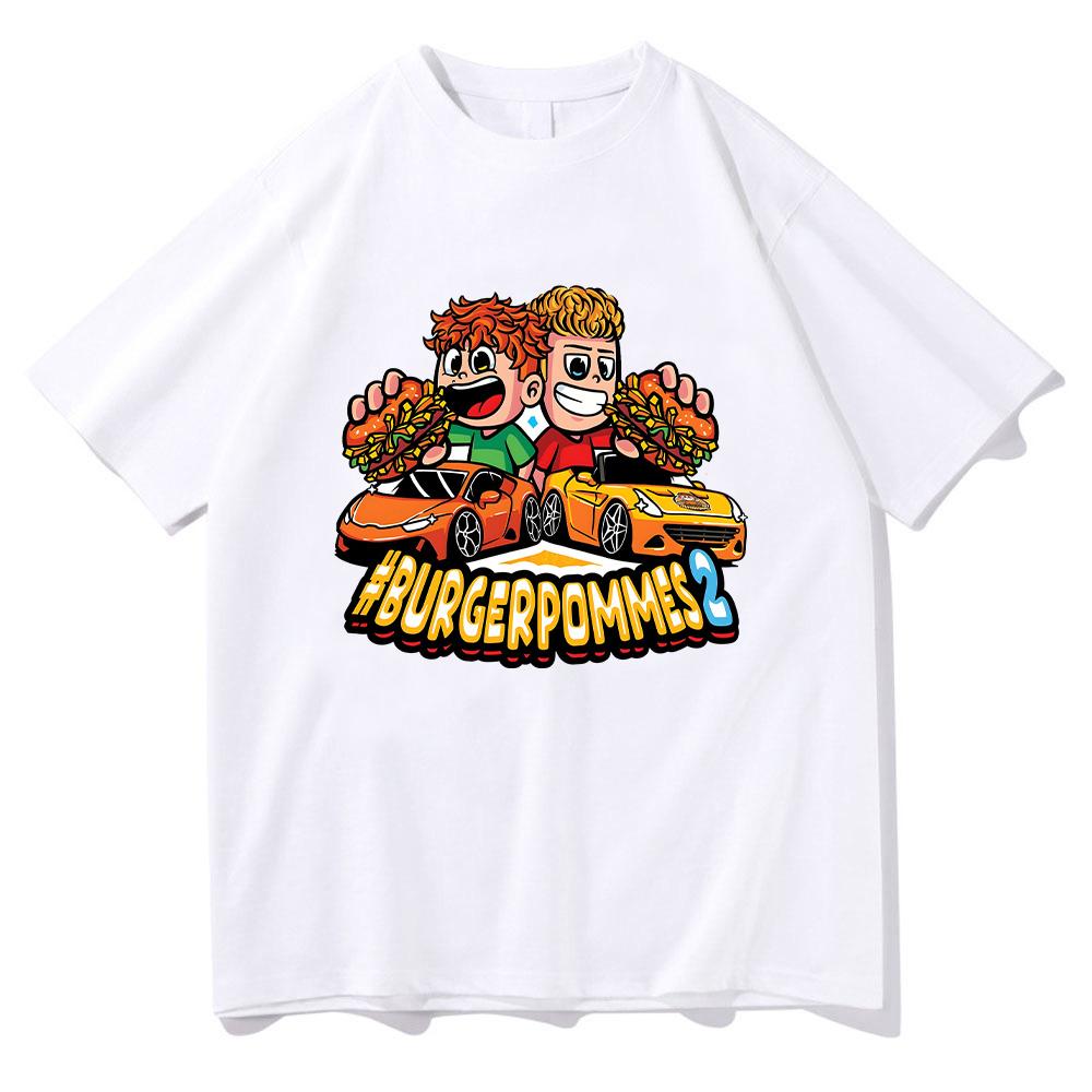 Burgerpommes 2 trička módní pánská/dámská estetická trička vtipné trendy oblečení krátký rukáv bavlněné vysoce kvalitní tričko pro každodenní nošení