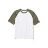 UNIQLO Loose Fit Color Block Raglan Short Sleeve T-Shirt Men tops Olive 457833-56