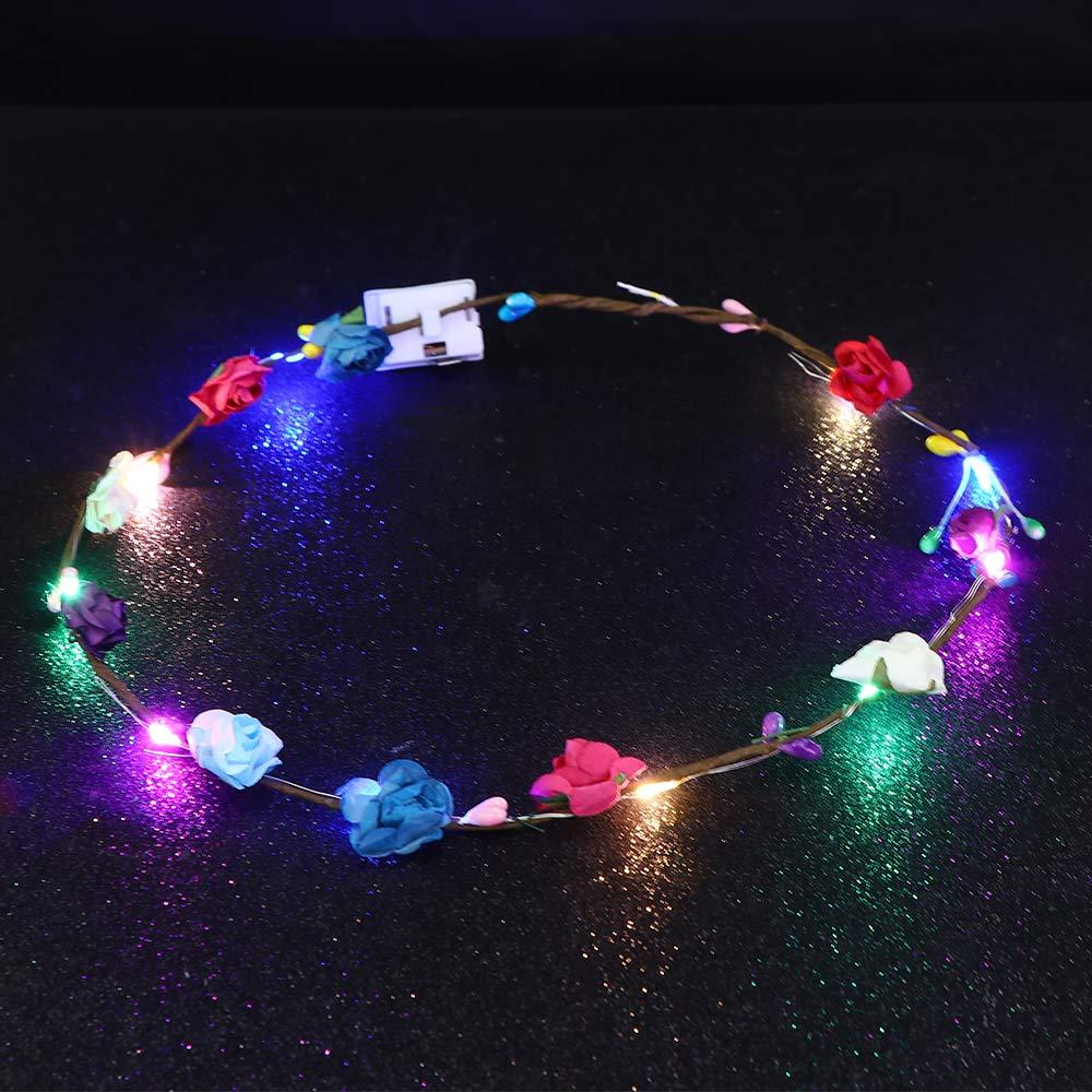 LED Light For Bridesmaid For Bride Wreath Headband Flower Crowns Beach Headband Glowing Wreath