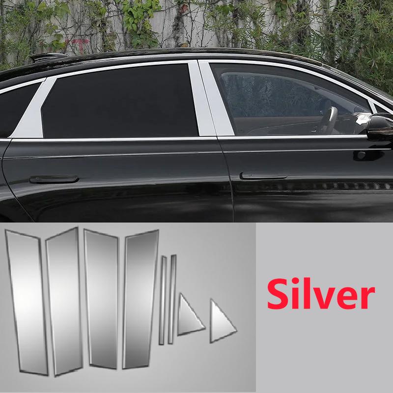 8pcs Pillar Door Posts Column Stickers Gloss For Mazda 3 Mazda3 Axela BP Sedan ~2024 2025 Cars Window Trim Cover Accessories