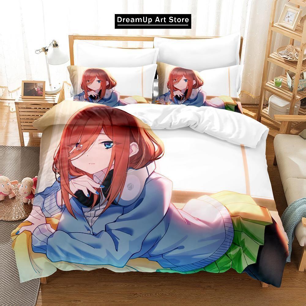 3D Print Quintessential Anime Quintuplets Bedding Set Boys Girls Twin Queen Full Size Duvet Cover Pillowcase Bed Adult Bedroom