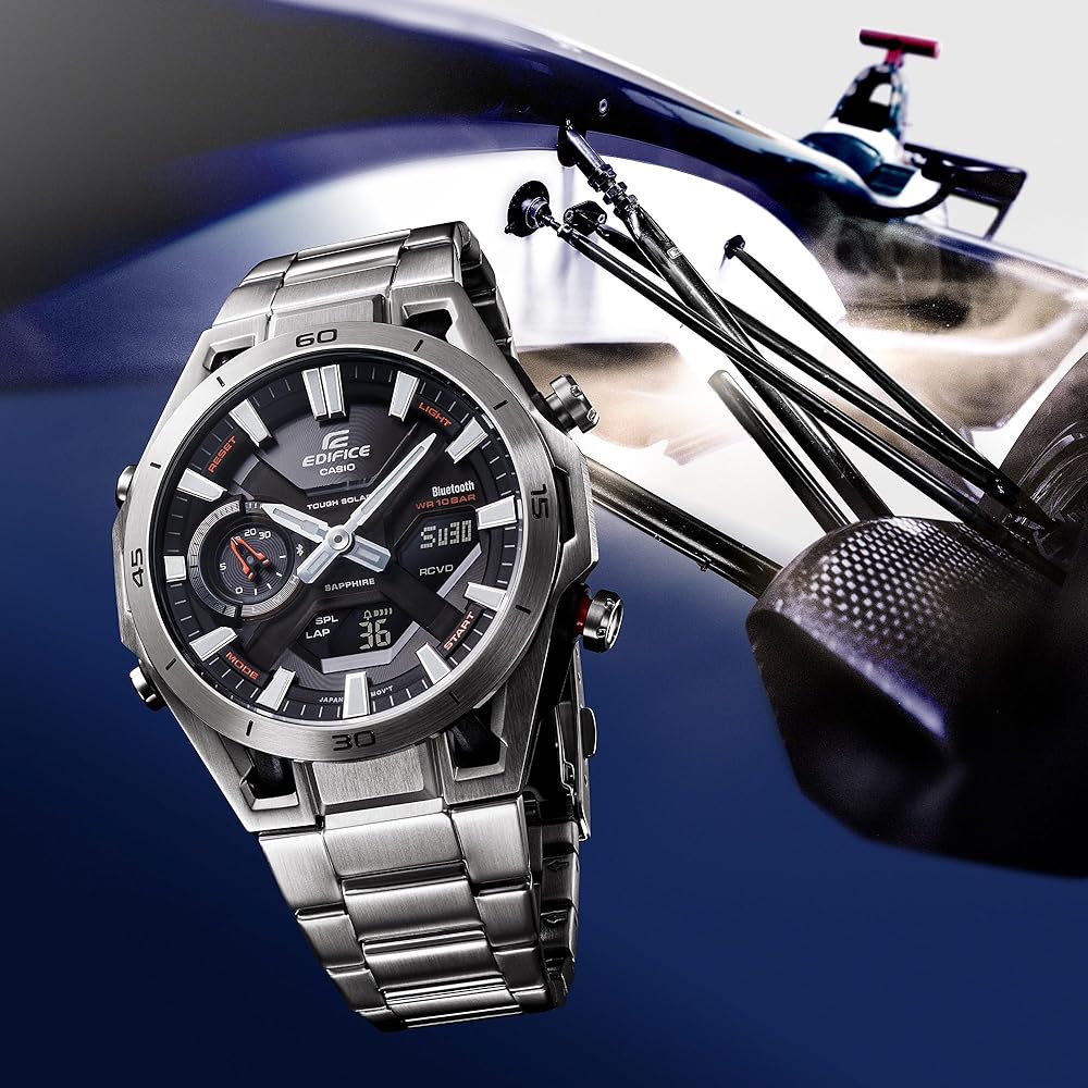 Casio Edifice Bluetooth Tough Solar Men's Watch Sapphire Glass Silver ECB-2300YD-1AJF