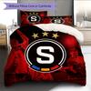 Sparta Prag Fußball Logo Muster Bettwäsche Heimdekoration Geburtstagsgeschenk (1 Bettbezug + 2 Kissenbezüge, ohne Füllung)