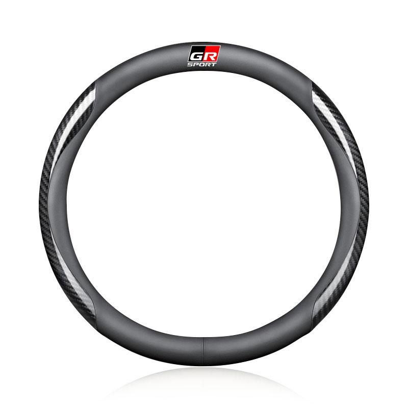 Car Suede Carbon Fiber Leather Steering Wheel Cover Non-slip for Toyota GR TRD C-hr Prado Rav4 Yaris Hilux Prius Avensis Corolla Camry