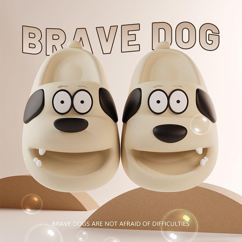 Feslishoet Catroon Dog Thick Slippers Soled Non Slip Slides Bathroom Summer Comfy Shoes Indoor and Outdoor