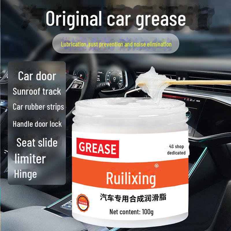 Biały smar do konserwacji samochodu: Smarowanie drzwi i szyberdachów, pielęgnacja zawiasów i prowadnic, zapobieganie blokowaniu się szyn, redukcja hałasu.