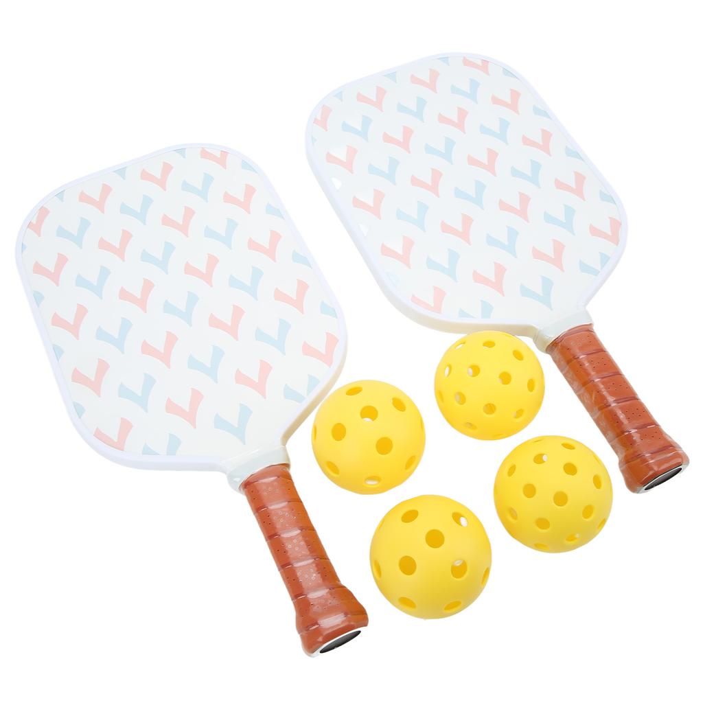 Carbon Fiber Pickleball Paddles Set of 2 Rackets and 4 Balls for Outdoor Sandbeach Sports