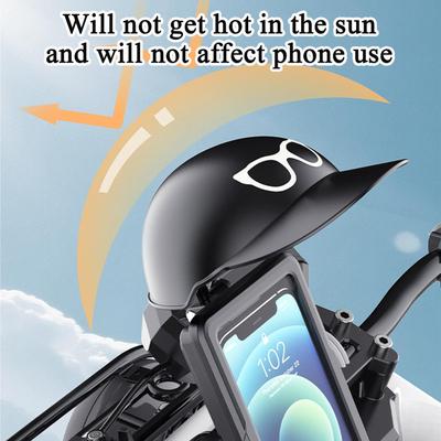 Motorcycle Phone Stand Support With Sun Hat Cell Phone Mount Stand For Women Men Riding Motorcycles Bicycles Scooters Strollers