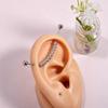 316L Stainless Steel Bar with Copper Micro-Inlaid Zircon Ear Bridge/Cartilage Industrial Earrings