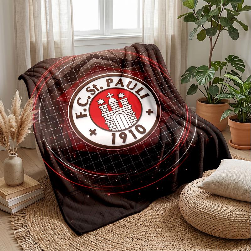 FC St. Pauli Voetbal Print Flanellen Deken, Zachte Warme Lichte Plaid voor Bank Bed Kamperen