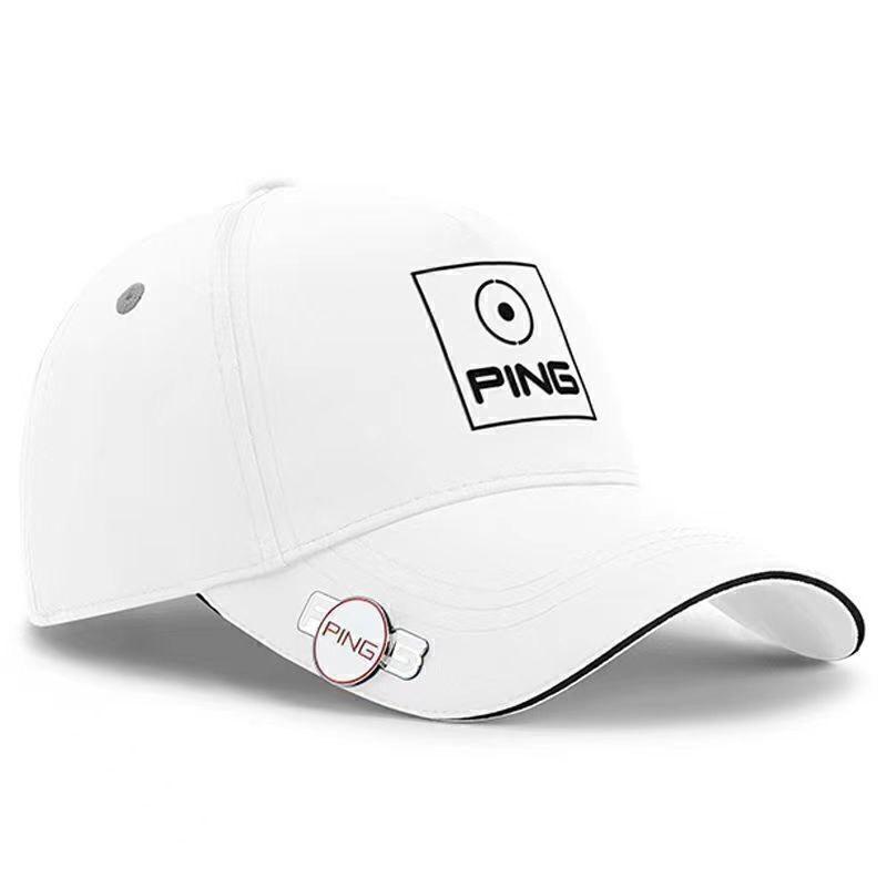 YZ Household PING Klassiek Heren Dames Zomer Golf Sneldrogend Ademend Hoed Mode Casual Vizier Petten wit