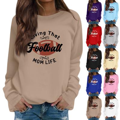 Γυναικείο Μόδα Casual Μακρυμάνικο Μπλουζάκι Φούτερ Μονόχρωμο με Εκτύπωση Στρογγυλής Λαιμόκοψης