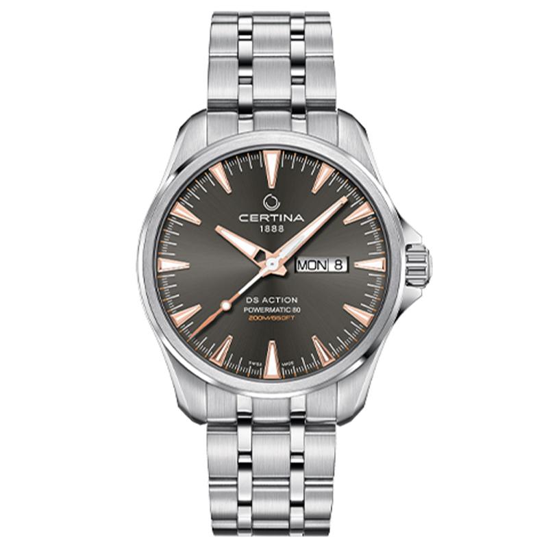 Certina Brown Dial Kinetic Series Mechanical Watch Trendy Dual Calendar Business Men's Watch Automatic Mechanical Movement C032.430.11.081.01