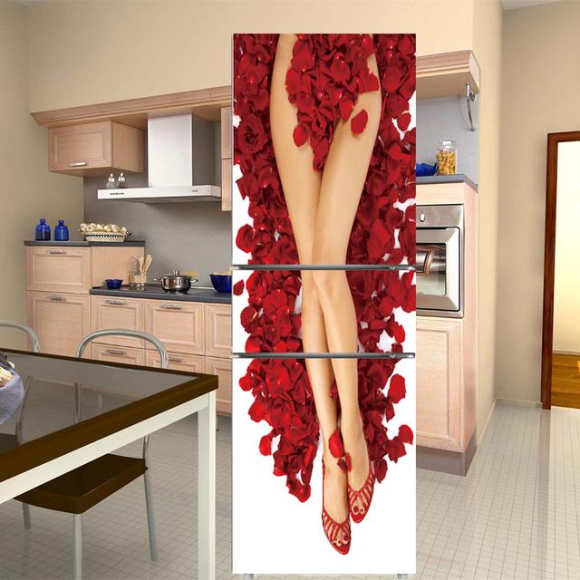 Weiße Blumen-Kühlschrank-Türdekorationen, elegante Blumen, Kühlschrank-Aufkleber, selbstklebende Wandaufkleber, Vinyl-Tapete, Wandkunst