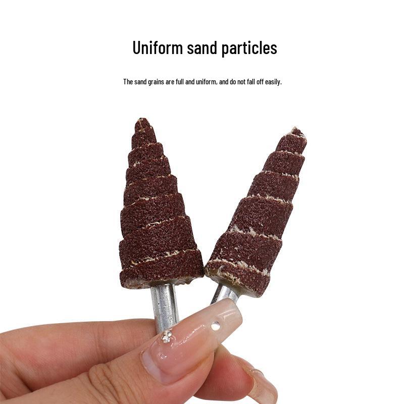 6mm Round Shank Tapered Sandpaper Flap Wheel Grinding Head with Handle