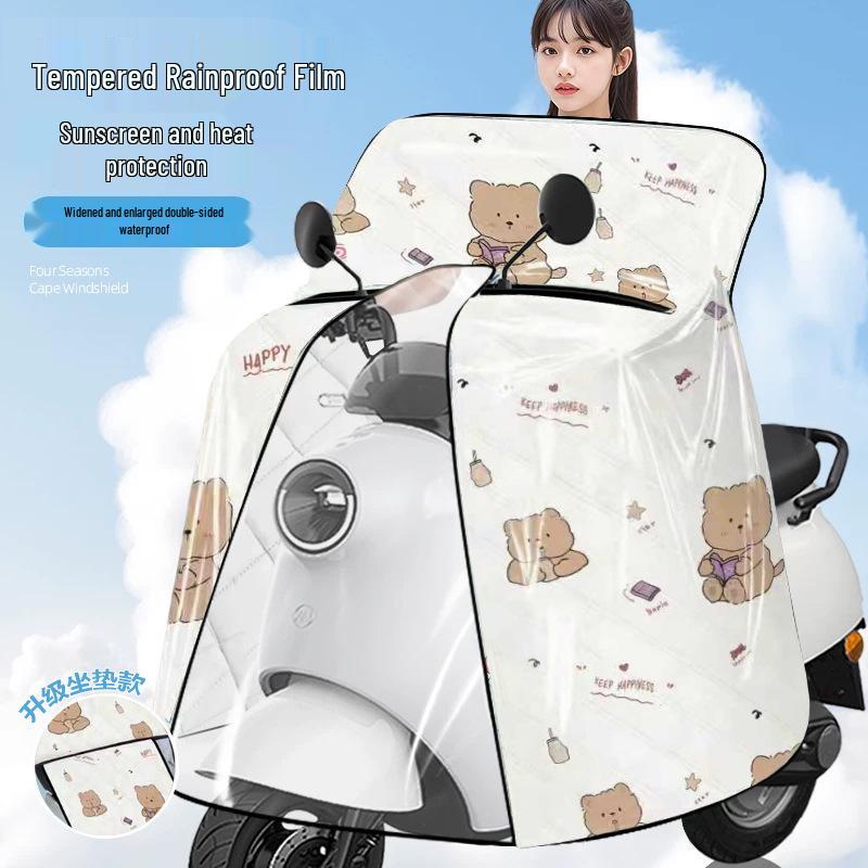 Full Body Electric Scooter Windshield Cover: Tempered Film, Sun Shade, Waterproof