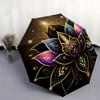 1pc Golden Lotus Mandala Umbrella with Plastic Handle,Suitable for All Seasons Home Travel Outdoor UmbrellaDD1016
