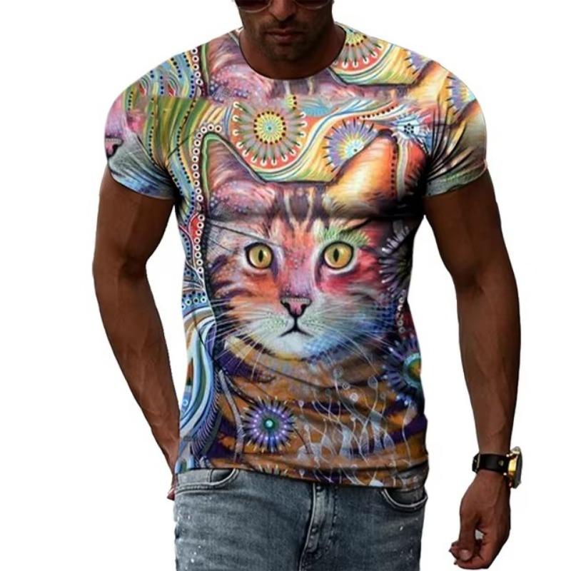 Męskie koszulki szybkoschnące, letnie modne, uliczne, z krótkim rękawem, koszulki z nadrukiem graficznym 3D, duże rozmiary, męskie ubrania