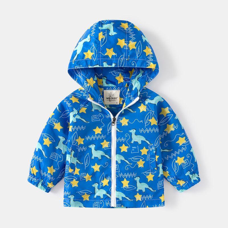 Children's Clothing Summer Children's Sun Protection Clothing Boy Hooded Outwear Boy Light Sun Protection Clothing Baby Boy Dinosaur Zip-up Shirt