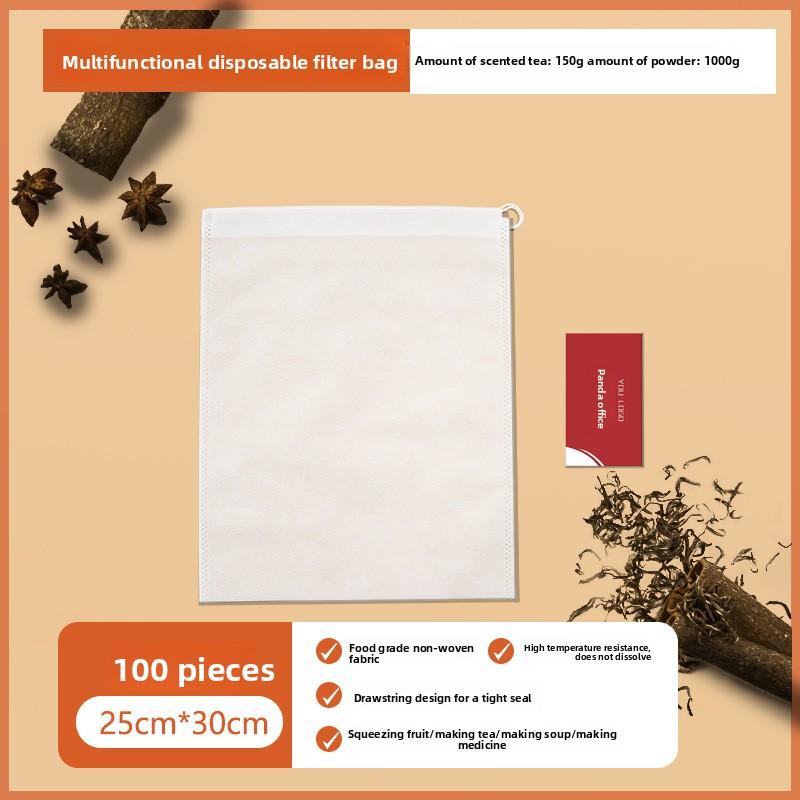 Non-woven Fabric Tea Bag with Drawstring, Disposable Soup and Marinade Bag, Traditional Chinese Medicine Decoction Gauze Bag