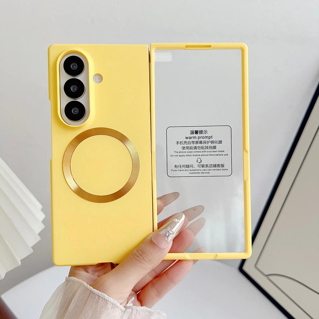 Magnetic Color Skin Feel PC Case for Samsung Galaxy Z Fold 8 Ultra 7 6 5 for Magsafe Wireless Charging Screen Film Protect Cover