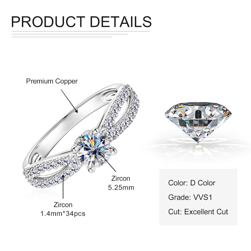 Rrjzz Brilliant Round CZ Simulated Diamond Infinity Love Engagement Rings Silver Gold Color Infinity Women Ring for Fine Jewelr 5