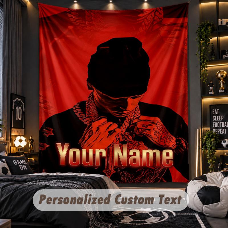 Personalized Wall Tapestry,Central Cee Custom Printed Name, Fabric Wall Art For Indoor Room Backdrop