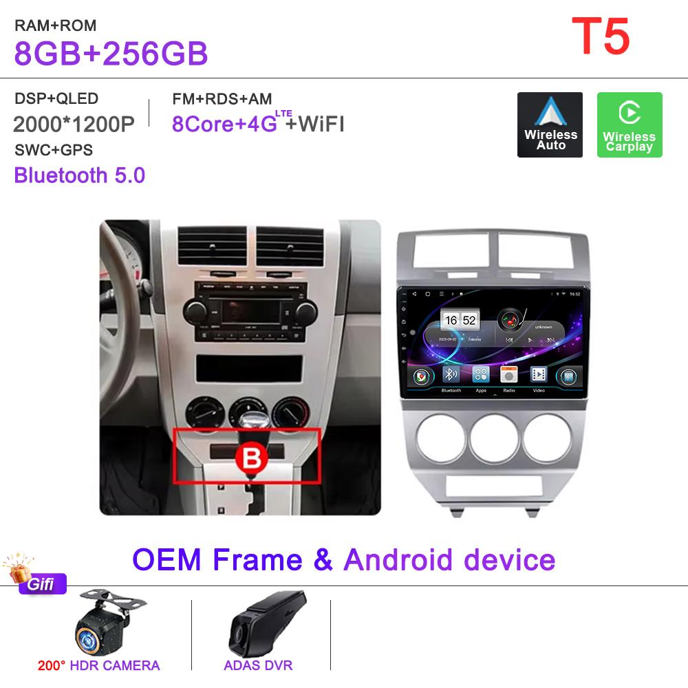 Android 16 Radio For Dodge Caliber Jeep Compass 1 MK Patriot 2006 - 2010 Multimedia Player Stereo Head Unit GPS Navigation HDR