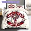 Man Utd Bedding Quilt Set Quilt Cover Pillowcase Home Decoration Birthday Gift (1 * Duvet Cover + 2 * Pillowcase, Without Core)