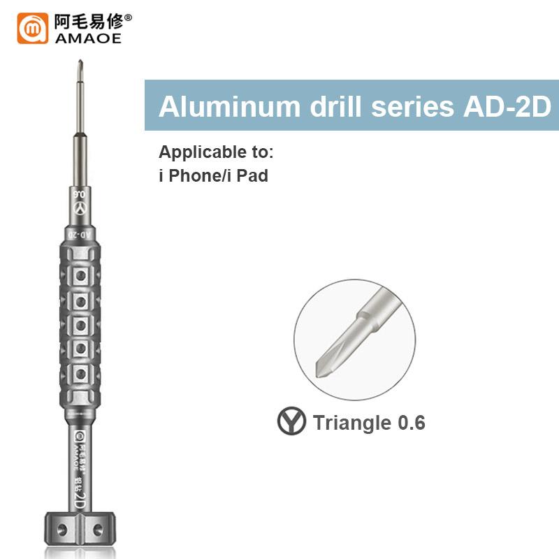 AMAOE AD-2D AD-3D Aluminum Drill Screwdriver for Mobile Phone Repair with S2 Alloy Head High Precision Maintenance Bolt Driver