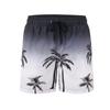 Men Swim Shorts Quick Dry Beach Trunks Elastic Waist Drawstring Swimwear with Tree Print for Pool Spa Vacation