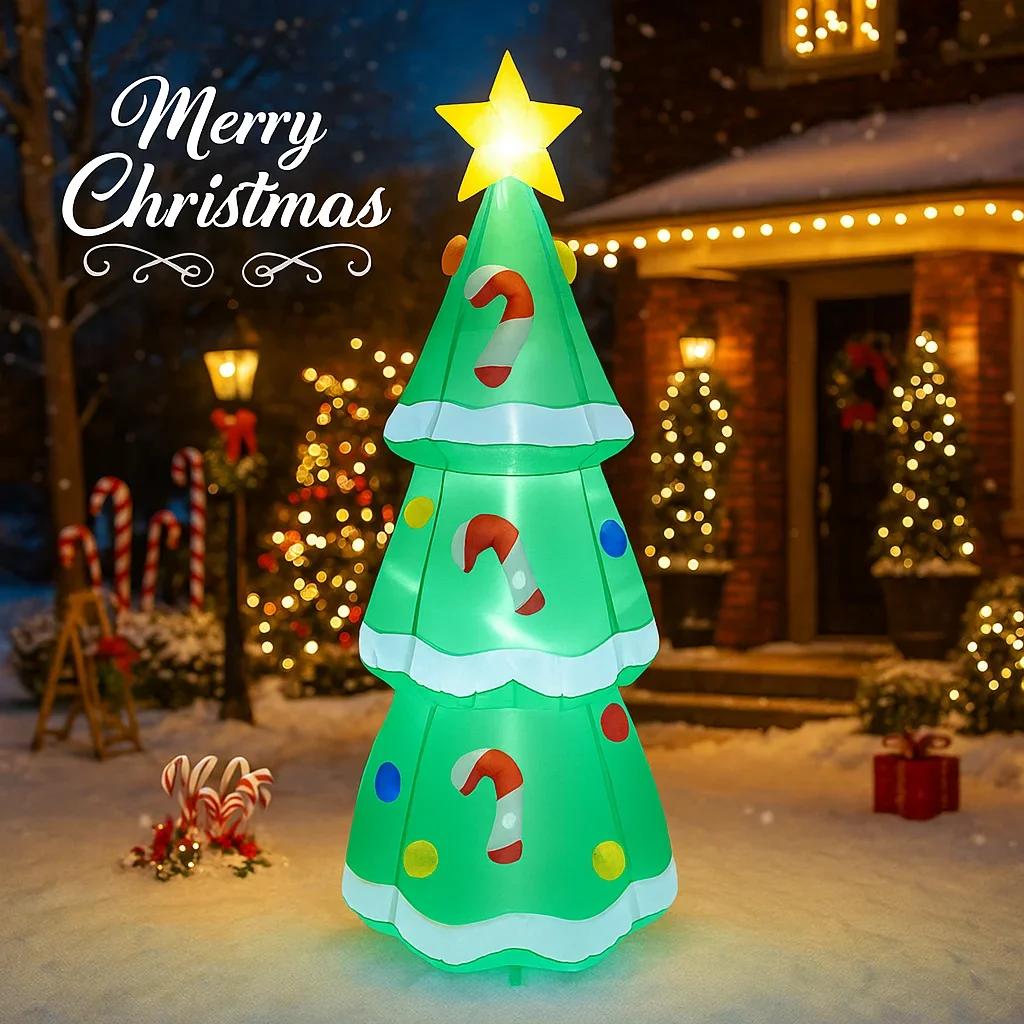 4.92FT Christmas Inflatable Toys with LED Light Xmas Star Tree Supplies Home Ornament Festive Gift Christmas Yard Decorations