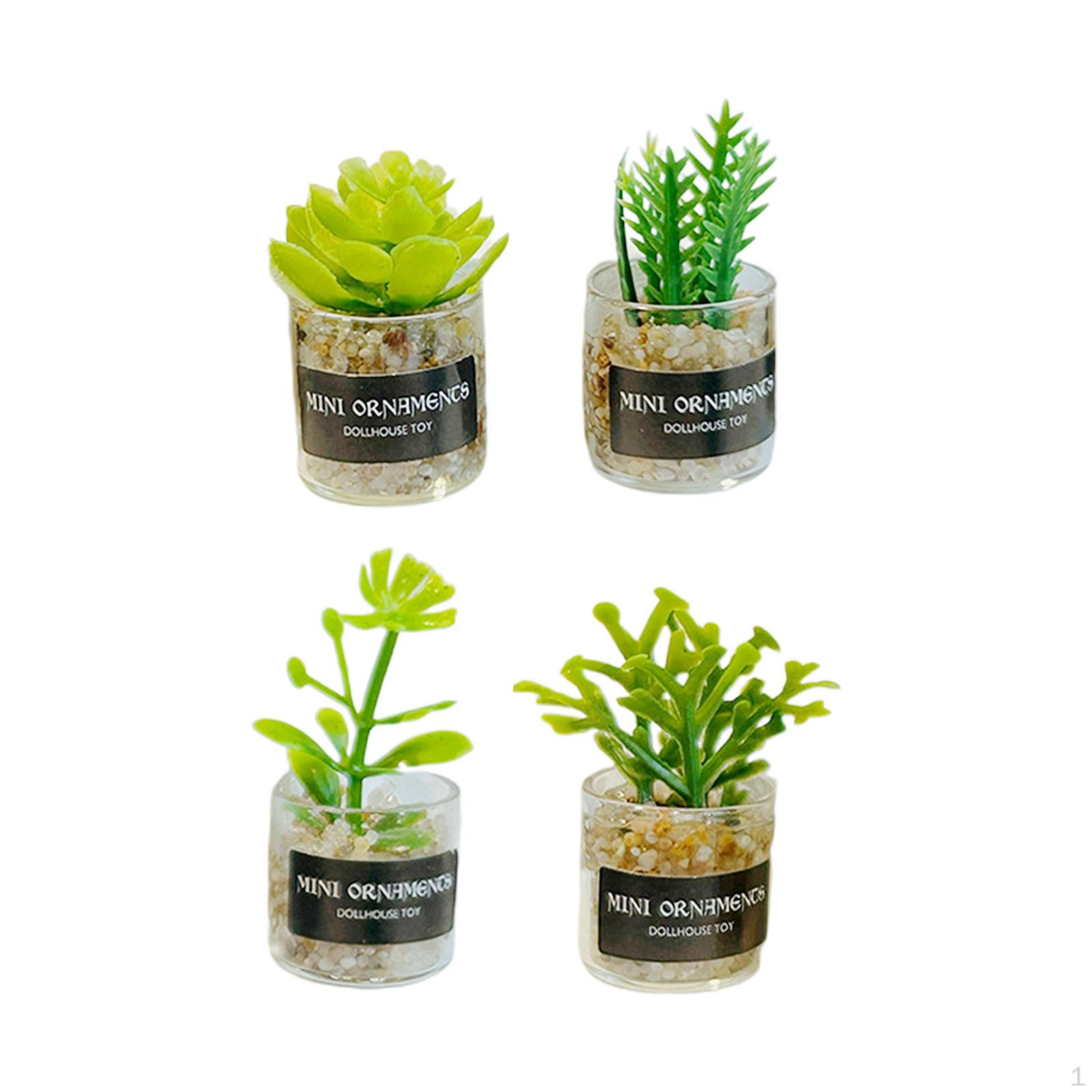 

1/12 Dollhouse Tiny Bonsai Miniature Plants Fake Greenery Model for DIY Decoration Style B