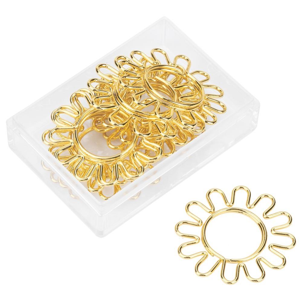 

10PCS Clip Box Sunflower Sunflower Paper Clips 1.2 in Diameter Gold Bookmark Clips Cute Paperclip Bookmarks Office Supplies