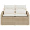 Garden Sofa with Cushions 123 X 62 X 69 Cm Poly Rattan