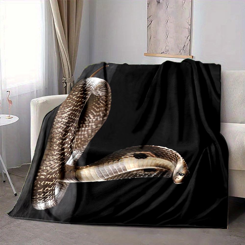1Pc Snake Art Blanket Soft And Comfortable Casual Warm Camping Travel Christmas Halloween Xmas Gift M928415
