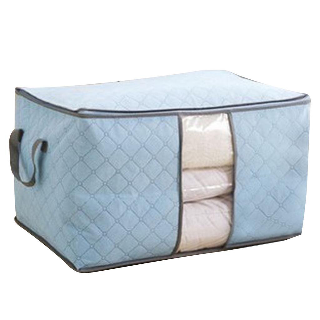 5Pcs Clothing Folding Storage Bag Dustproof Quilt Organizer Non Woven Fabric Large Size Blue