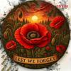 ANZAC Day Red Poppy Metal Wall Art 8x8 Inch Commemorative Aluminum Plaque