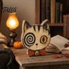 Retro Crackled Paint Ornaments Halloween Wooden Ornaments, Distressed Pumpkin/Cat Decorations, Desktop & Wall Textured Wood Craft Decors for
