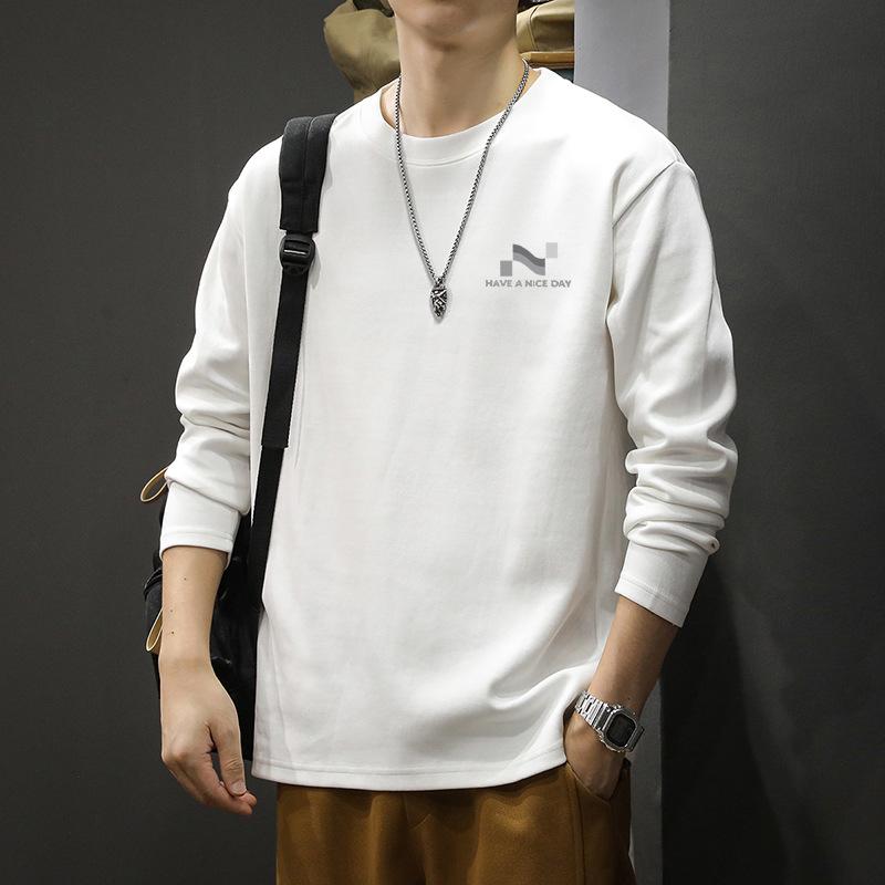 

Мінімалістичний Принт Довгий Рукав Круглий Виріз Топ Оверсайз Вільний Крій Повсякденний Щоденний Пуловер S білий