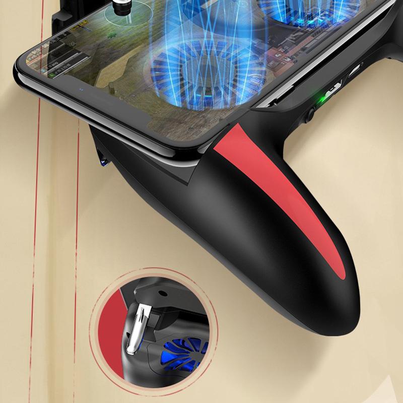 H10 Gaming Handheld Grip Game Controller Joystick Gamepad Voor Pubg Trigger Koelventilator Koeler Telefoon USB-Powered 5000mAh Batterij