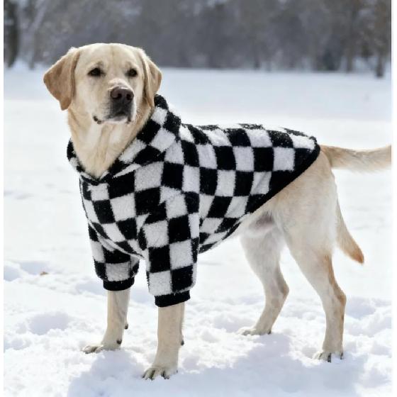 Thick Warm Fleece Pet Sweatshirt for Autumn Winter, Cold Weather Dog Clothes for Medium Large Dogs Golden Retriever, Labrador