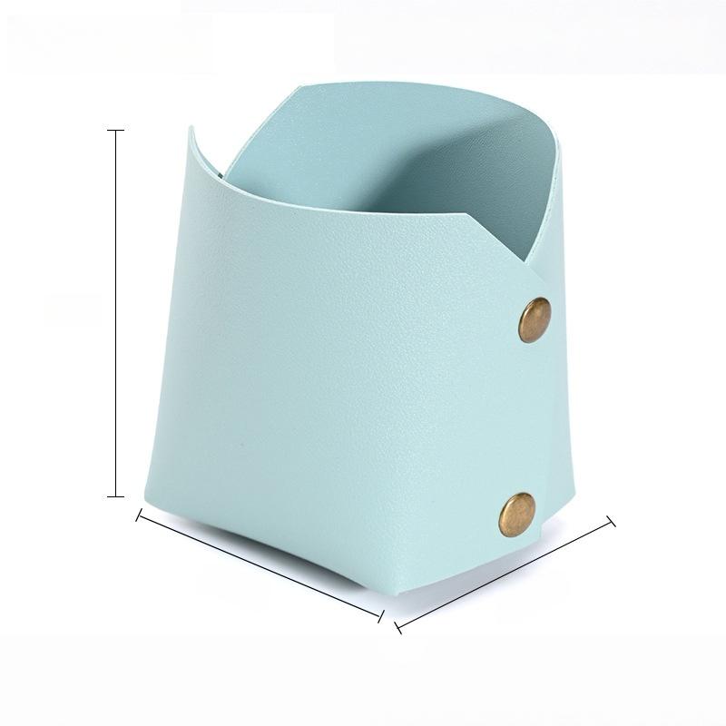 Nordic Folding Entryway Key Leather Storage Box PU Storage Tray Desktop Cosmetic Remote Control Sundry Storage Basket Pen Holder