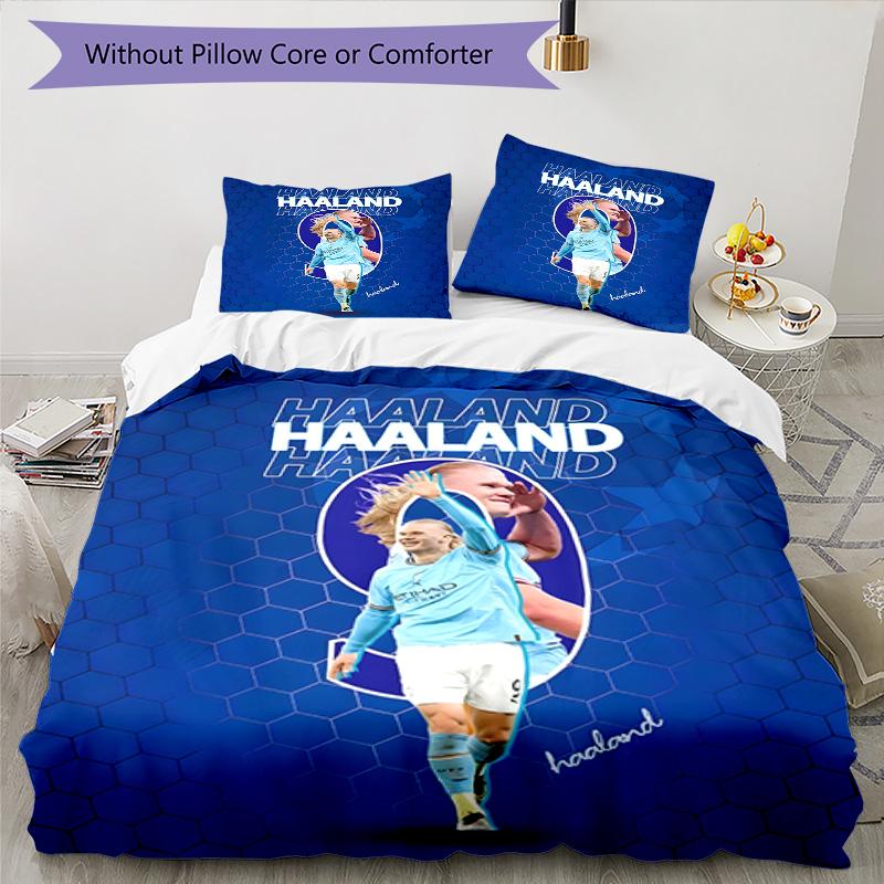 3pcs Haaland12 Design Cover Set - HD Printed Bedding with 1 Cover and 2 Pillowcases - Perfect for Home and Dorm Decor